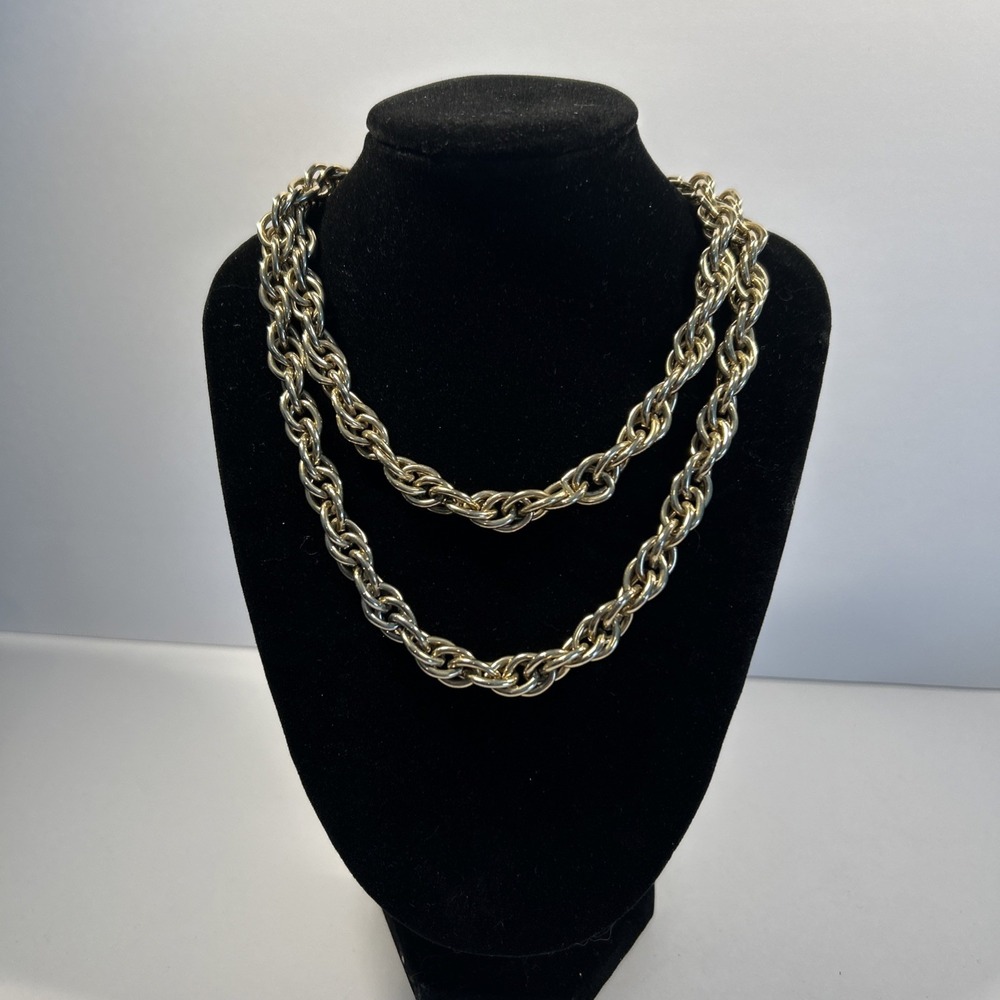 large chunky chain necklace Lot 4 80's Kerr Light Gold Tone